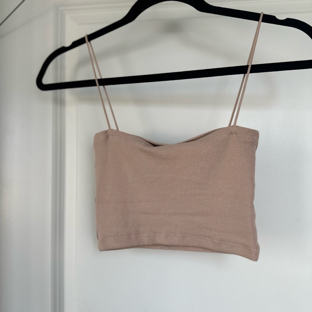 Zara tan cropped top